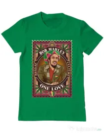 Tricou personalizat barbat Bob Marley Verde mediu
