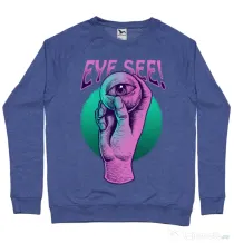 Bluza personalizata barbat EYE SEE Albastru melanj