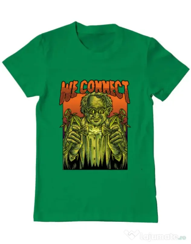 Tricou personalizat barbat WE CONNECT Verde mediu