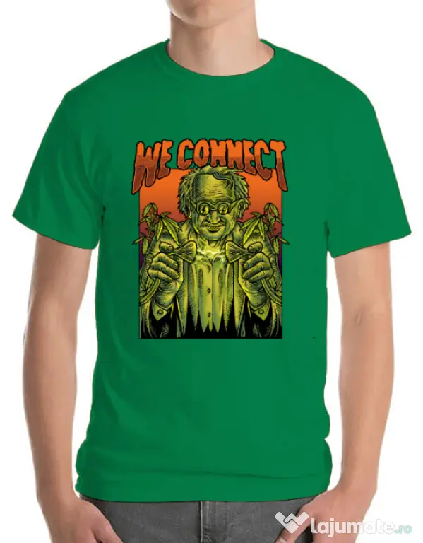 Tricou personalizat barbat WE CONNECT Verde mediu