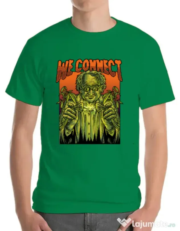Tricou personalizat barbat WE CONNECT Verde mediu