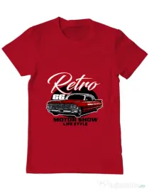 Tricou personalizat barbat retro motorshow Rosu