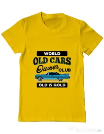 Tricou personalizat barbat OLD CARS CLUB Galben
