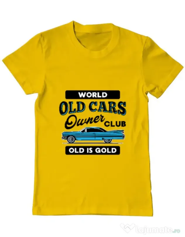 Tricou personalizat barbat OLD CARS CLUB Galben