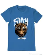 Tricou personalizat barbat Stay Wild Albastru azuriu