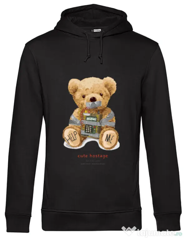Hanorac barbat cu gluga Cute hostage Negru