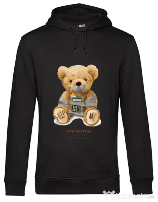 Hanorac barbat cu gluga Cute hostage Negru