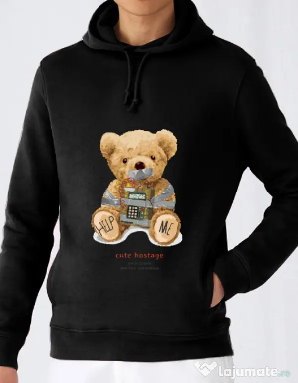 Hanorac barbat cu gluga Cute hostage Negru