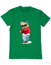Tricou personalizat barbat Bear Rapper Verde mediu