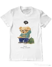 Tricou personalizat barbat Just Stay Curious Alb