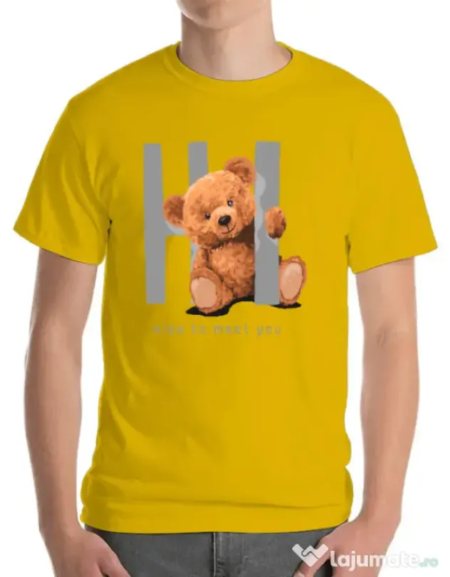 Tricou personalizat barbat Nice to meet you Galben