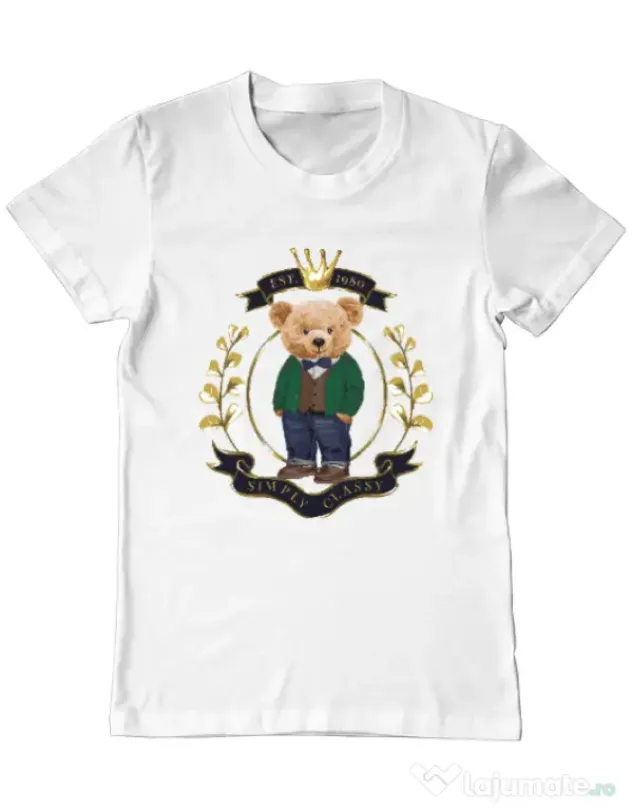Tricou personalizat barbat Simply Classy Alb