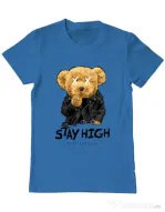 Tricou personalizat barbat Stay High Albastru azuriu