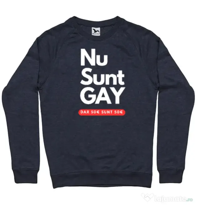 Bluza personalizata barbat Nu sunt GAY Denim inchis