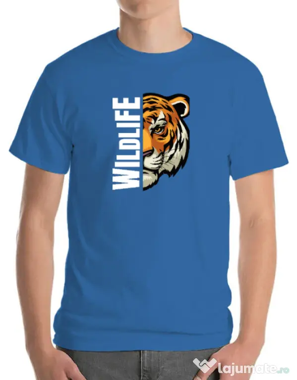 Tricou personalizat barbat WildLife (dark) Albastru azuriu