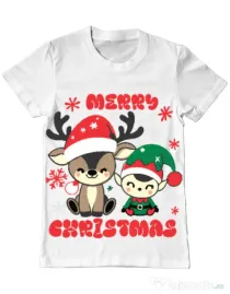 Tricou personalizat barbat oversize Prietenii lui Mos Craciun Alb