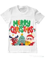 Tricou personalizat barbat oversize Hei, prietenii mei de Crăciun! Alb
