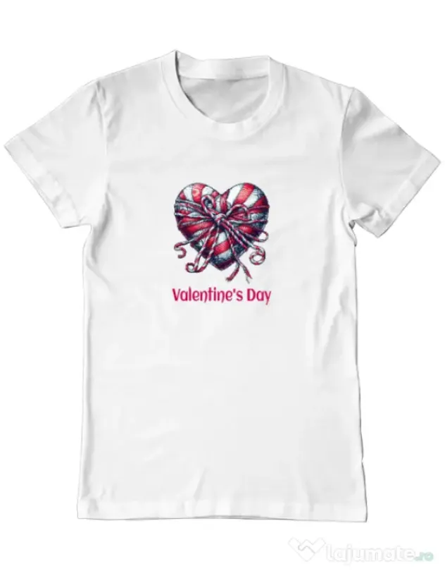 Tricou personalizat barbat Valentine\'s Day 2025 Alb