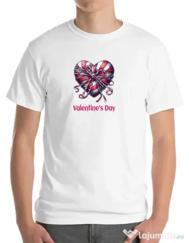 Tricou personalizat barbat Valentine\'s Day 2025 Alb