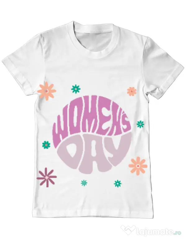 Tricou personalizat barbat oversize M&D 25 woman\'s day Alb