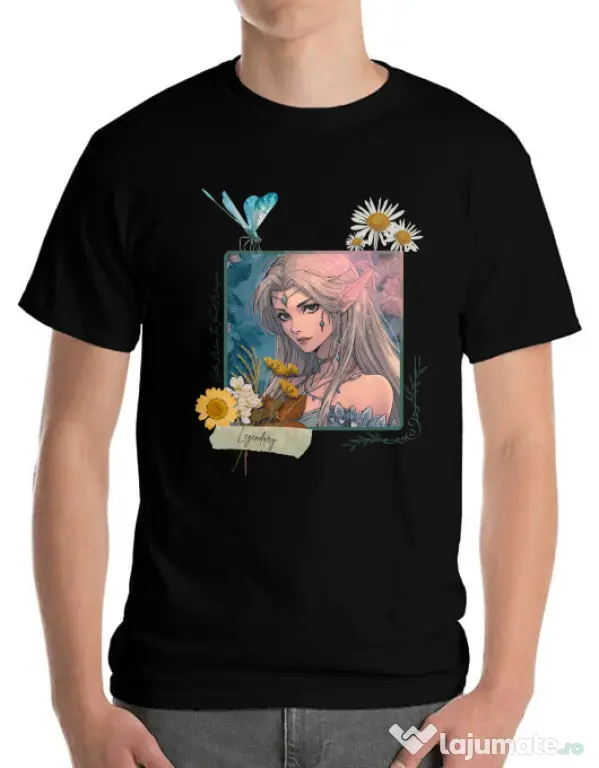 Tricou personalizat barbat When the forest whispers Negru