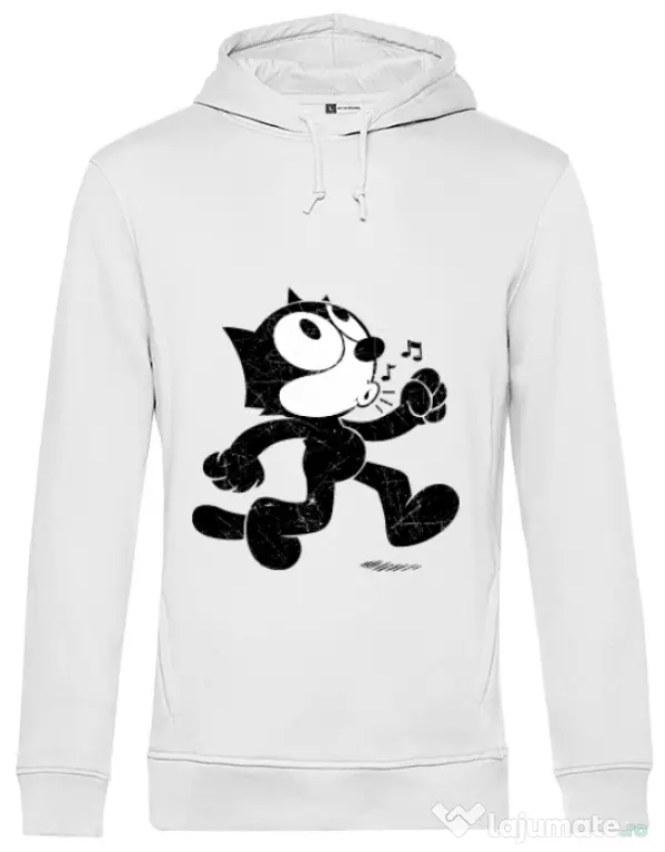 Hoodie barbat cu gluga Felix the cat Alb