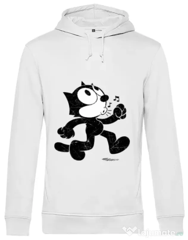Hoodie barbat cu gluga Felix the cat Alb
