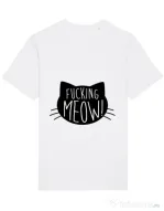 Tricou STANLEY STELLA barbat Fucking meow Alb