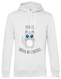 Hoodie barbat cu gluga Under my control Alb