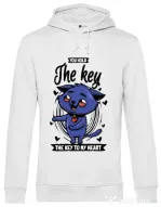 Hoodie barbat cu gluga You hold the key Alb