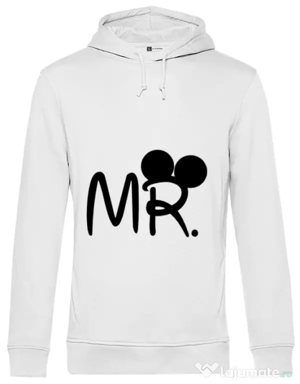 Hoodie barbat cu gluga Mr Mickey Alb