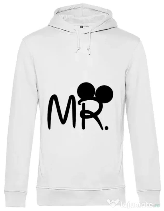 Hoodie barbat cu gluga Mr Mickey Alb