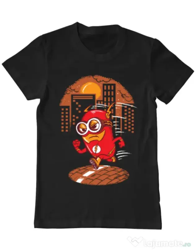 Tricou ADLER barbat Flash minion Negru