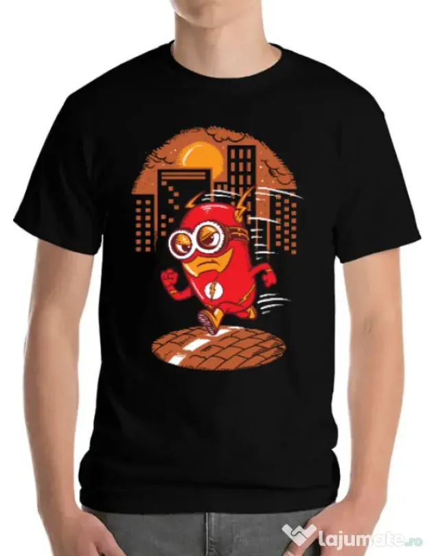 Tricou ADLER barbat Flash minion Negru