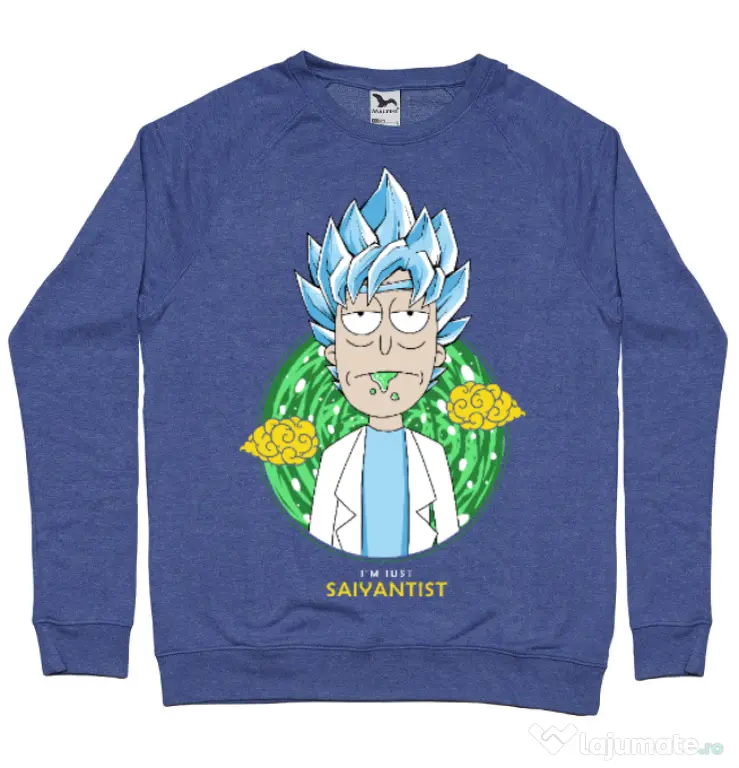Bluza ADLER barbat I'm just saiyantist Albastru melanj