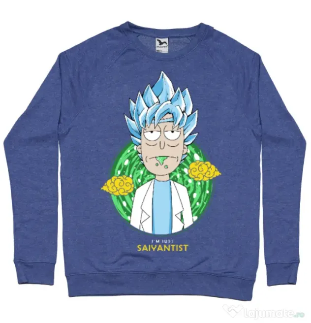 Bluza ADLER barbat I'm just saiyantist Albastru melanj