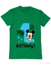 Tricou ADLER barbat My first birthday Verde mediu