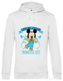 Hoodie barbat cu gluga Absolvire Mickey Mouse Alb
