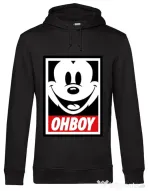 Hoodie barbat cu gluga Oh boy Negru