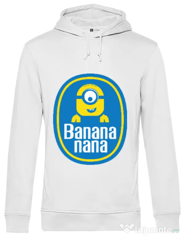 Hoodie barbat cu gluga Bananana Alb