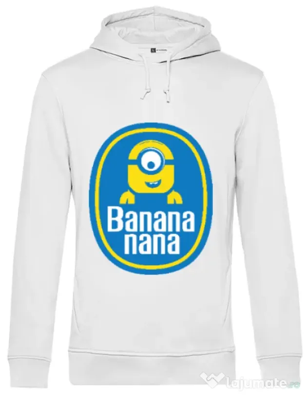 Hoodie barbat cu gluga Bananana Alb