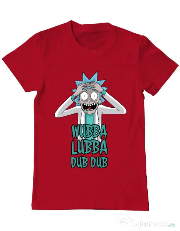 Tricou ADLER barbat Wubba Lubba Dub Dub Rosu