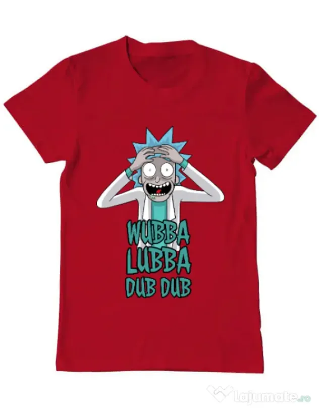 Tricou ADLER barbat Wubba Lubba Dub Dub Rosu