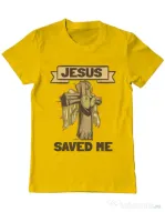 Tricou ADLER barbat Jesus Saved Me Galben