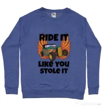 Bluza ADLER barbat Ride it like you stole it Albastru melanj