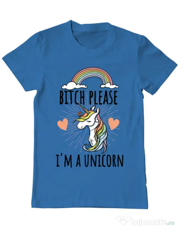 Tricou ADLER barbat Bitch Please Albastru azuriu