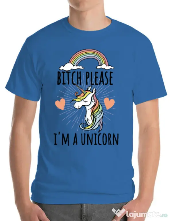 Tricou ADLER barbat Bitch Please Albastru azuriu