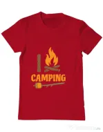 Tricou ADLER barbat I love Camping Rosu