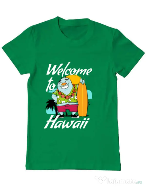 Tricou ADLER barbat Welcome to Hawaii Verde mediu