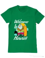 Tricou ADLER barbat Welcome to Hawaii Verde mediu